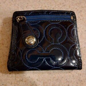 AUTHENTIC COACH BLUE PATENT LEATHER WALLET